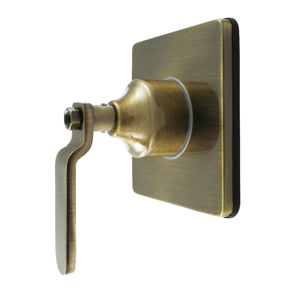 KS3043KL Whitaker Single-Handle Three-Way Diverter Valve with Square Trim Kit - Antique Brass
