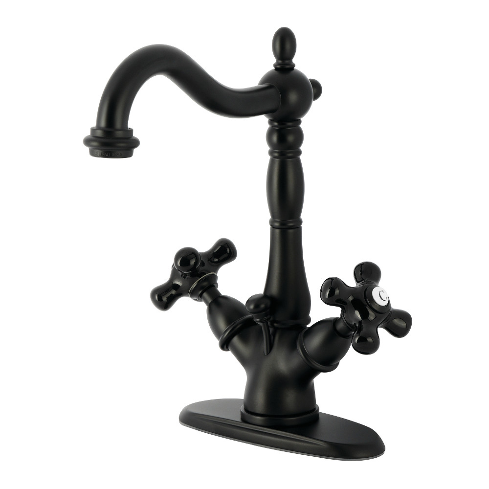 KS1430PKX Duchess Double-Handle 4 in. Center Set Bathroom Faucet with Brass Pop-Up - Matte Black