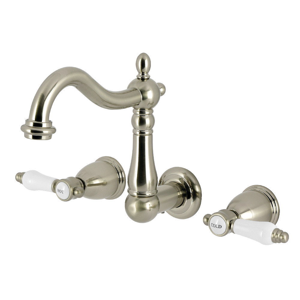KS1258BPL Bel-Air Double-Handle Wall Mount Bathroom Faucet, Brushed Nickel