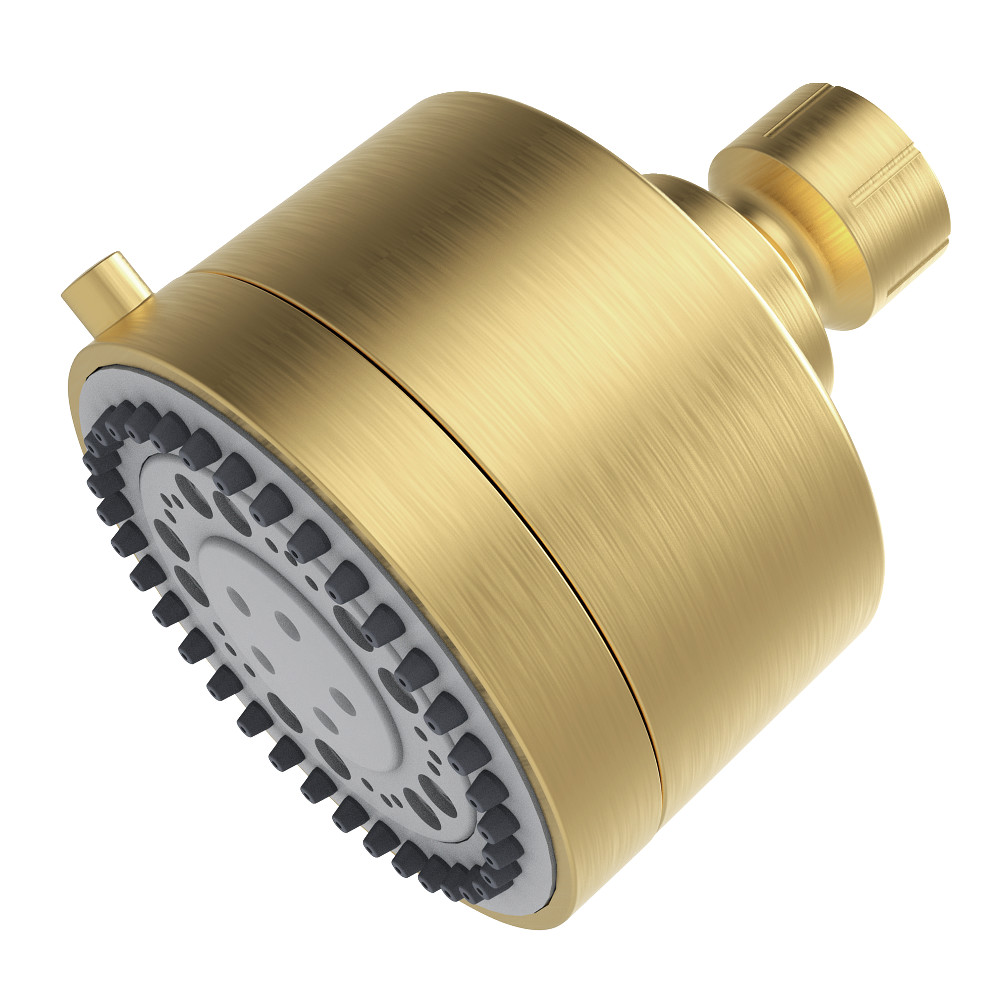 KX8757 Vil Bosch 3 in. Round 5-Function ABS Shower Head - Brushed Brass