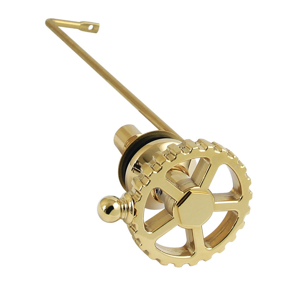 Fuller Toilet Tank Lever - Polished Brass - Side Mount - Wheel Handle Design