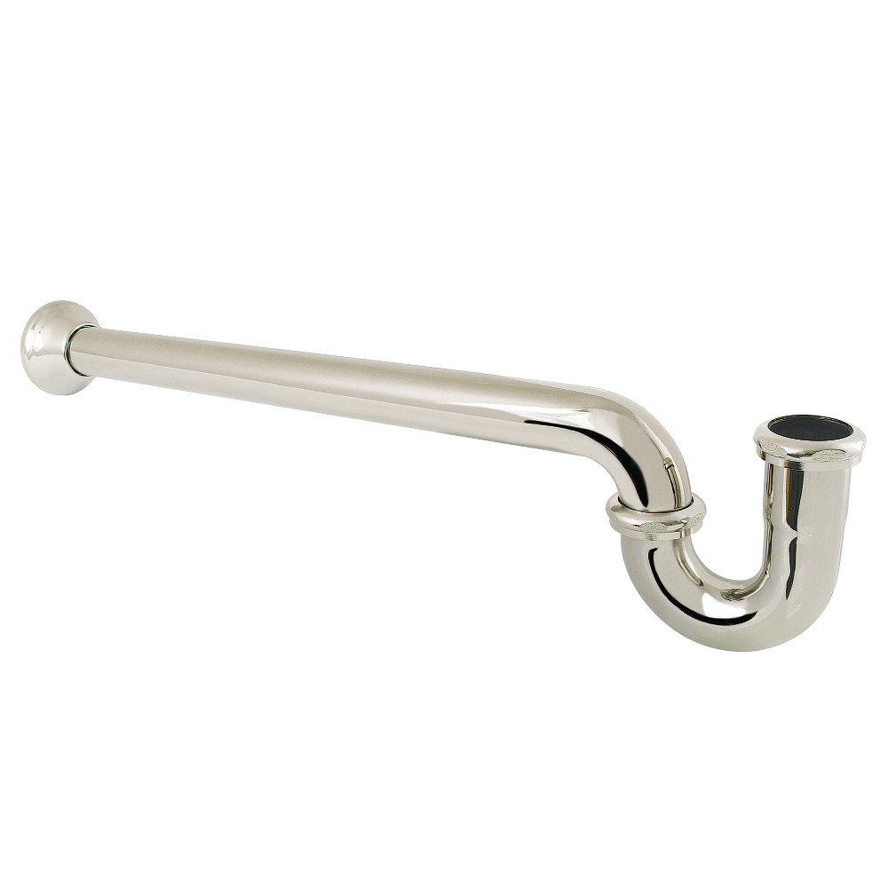 CC7246 1.25 or 1.5 x 1.5 in. P-Trap with Bell Flange, 24 in. Length, 18 Gauge - Polished Nickel