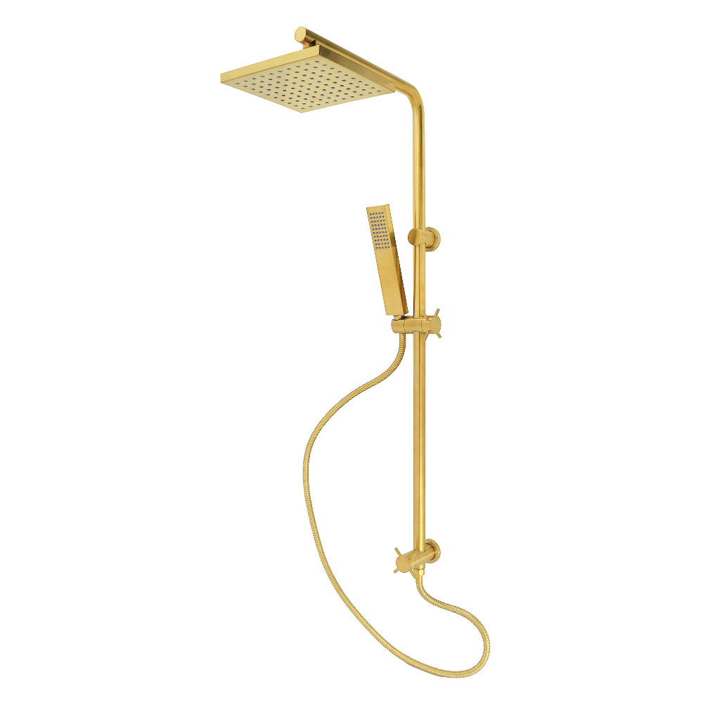 KSG2627D Claremont Wall Mount Rain Drop Shower System with Hand Shower - Brushed Brass