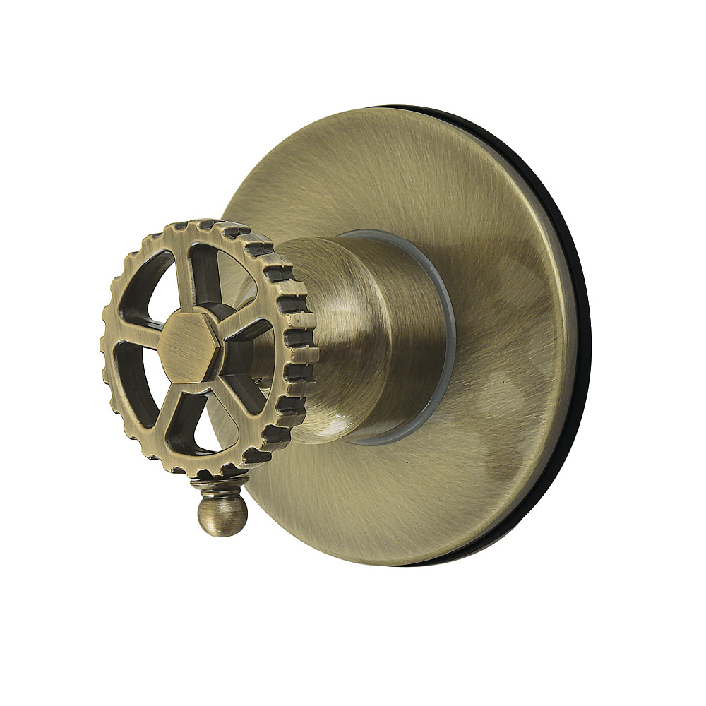 KS4033CG Fuller Single-Handle Six-Way Diverter Valve with Round Trim Kit - Antique Brass