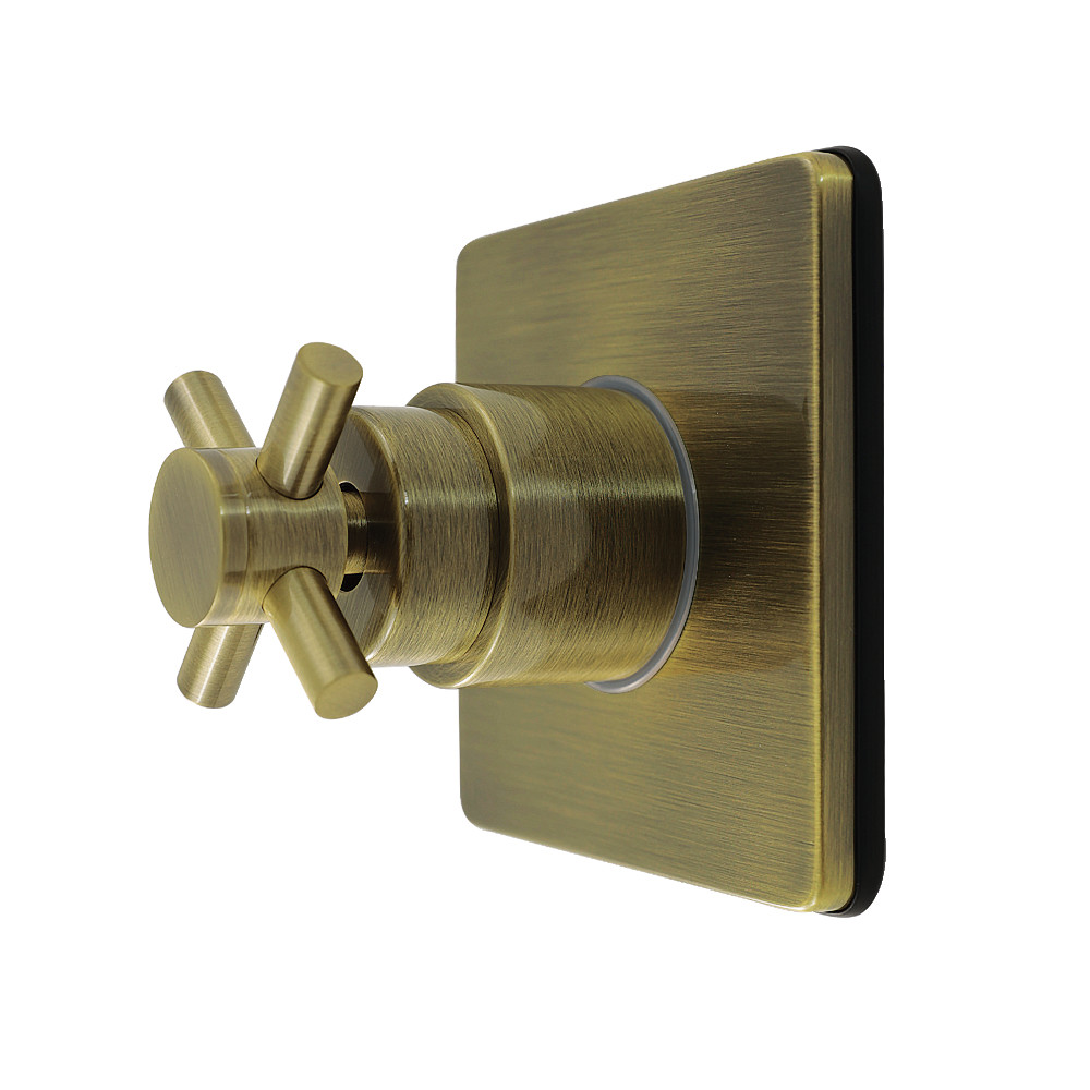KS4043DX Concord Single-Handle Six-Way Diverter Valve with Square Trim Kit - Antique Brass