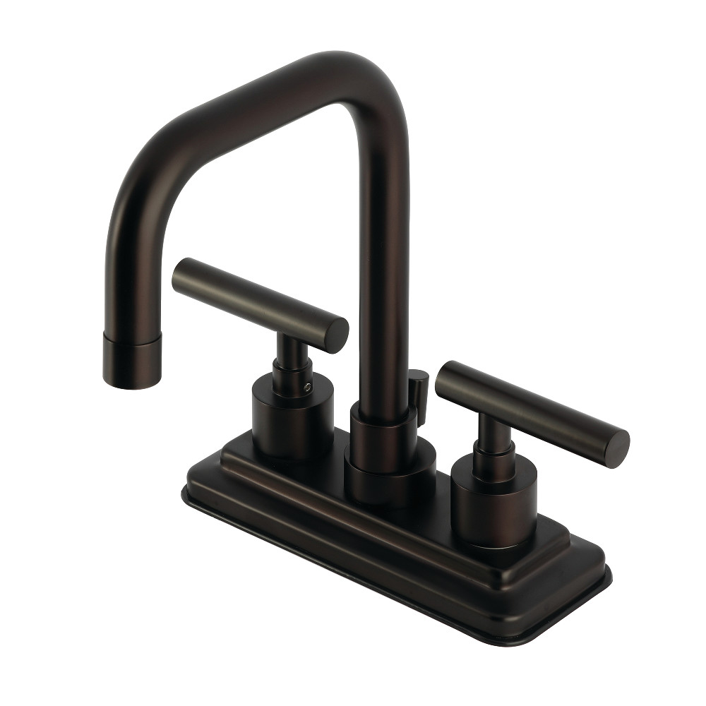 KS6645CML Manhattan Double-Handle 4 in. Center Set Bathroom Faucet with Brass Pop-Up - Oil Rubbed Bronze