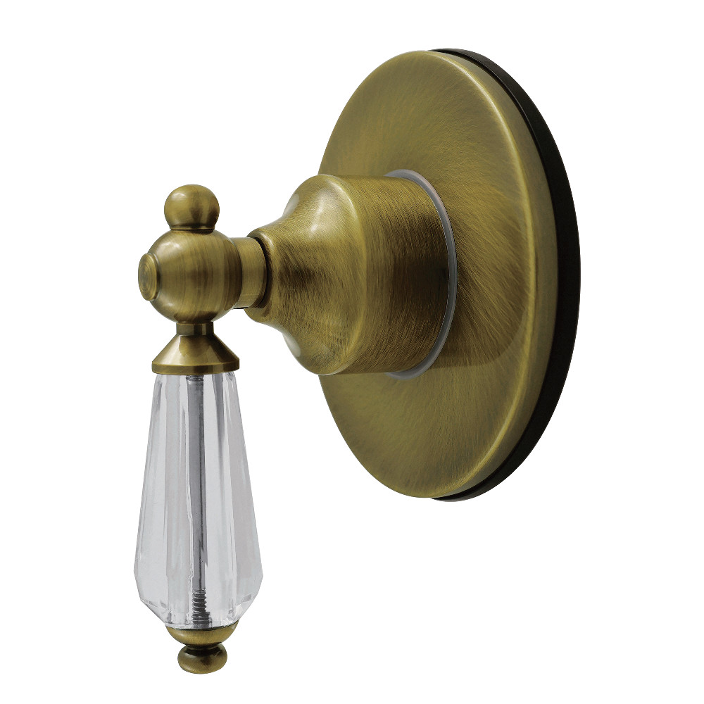 KS4033WLL Willshire Single-Handle Six-Way Diverter Valve with Round Trim Kit - Antique Brass