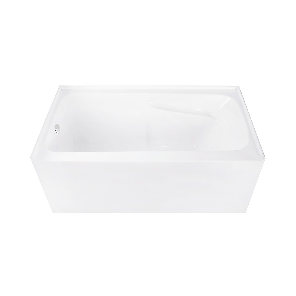 Acrylic 54in. Rectangular Alcove Tub Combo - Glossy White - Left-Hand Drain