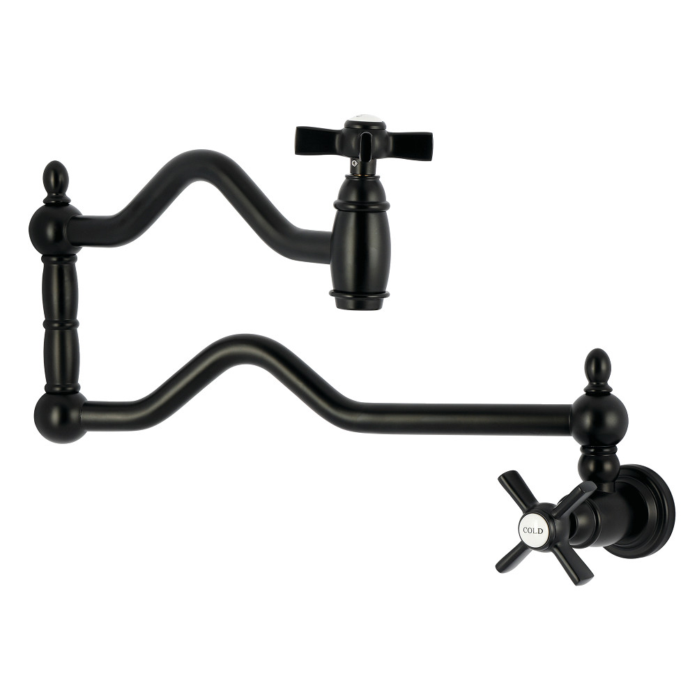 Picture of Kingston Brass KS2100ZX Millennium Wall Mount Pot Filler Faucet, Matte Black