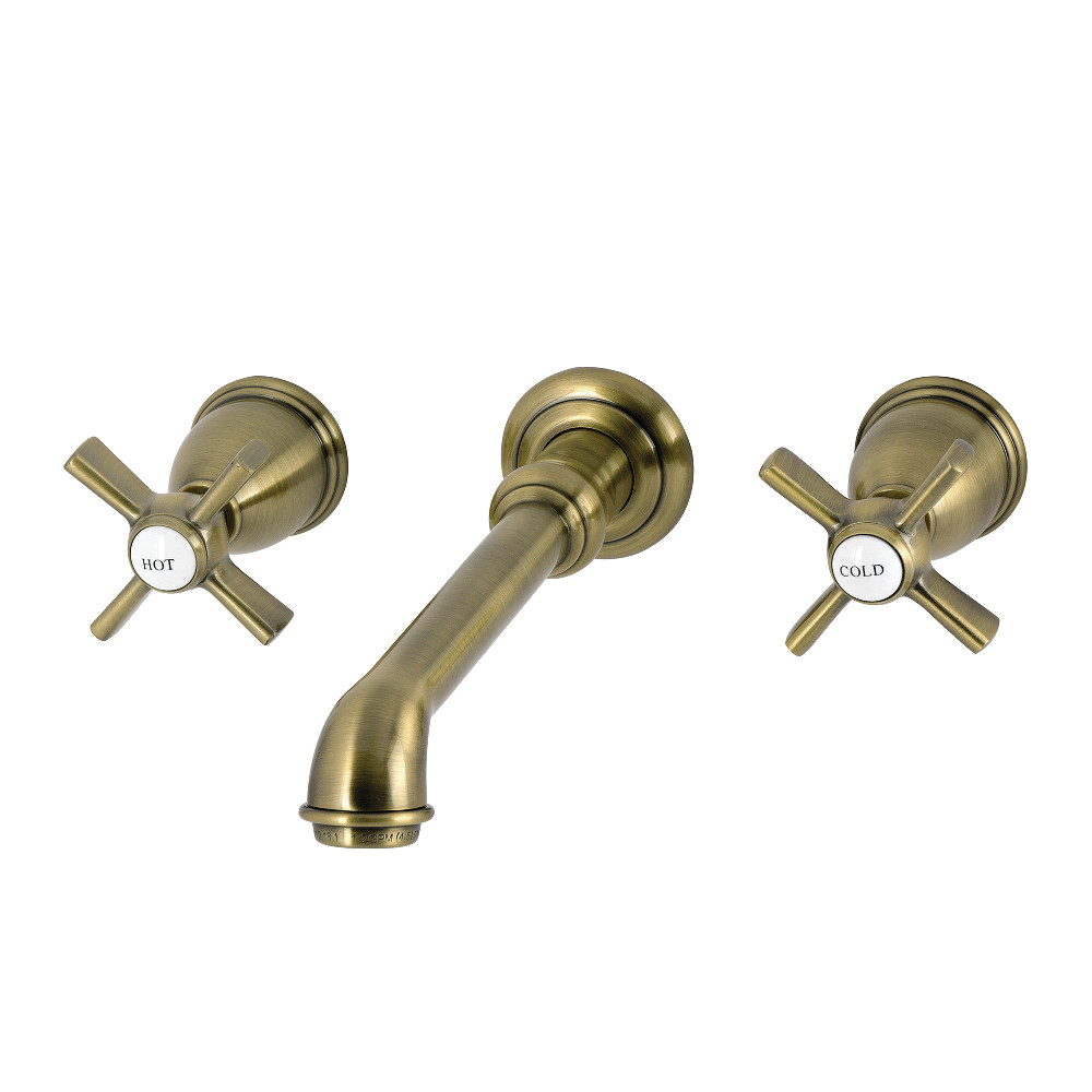 KS7123ZX Millennium Double-Handle Wall Mount Bathroom Faucet, Antique Brass