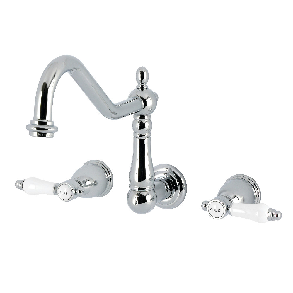 Picture of Kingston Brass KS1281BPL Bel-Air Double-Handle Wall-Mount Kitchen Faucet - Polished Chrome