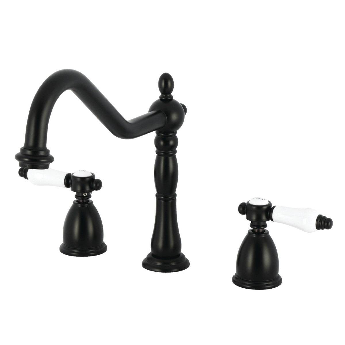 Picture of Kingston Brass KB1790BPLLS 16 x 9.062 x 9.375 in. Bel-Air Double-Handle Widespread Kitchen Faucet, Matte Black