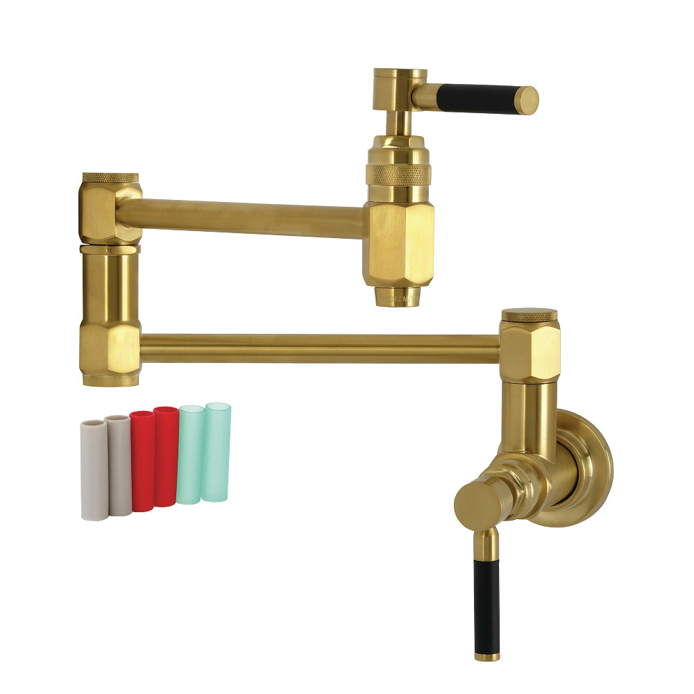 Picture of Kingston Brass KS5107DKL Kaiser Wall Mount Pot Filler Faucet - Brushed Brass