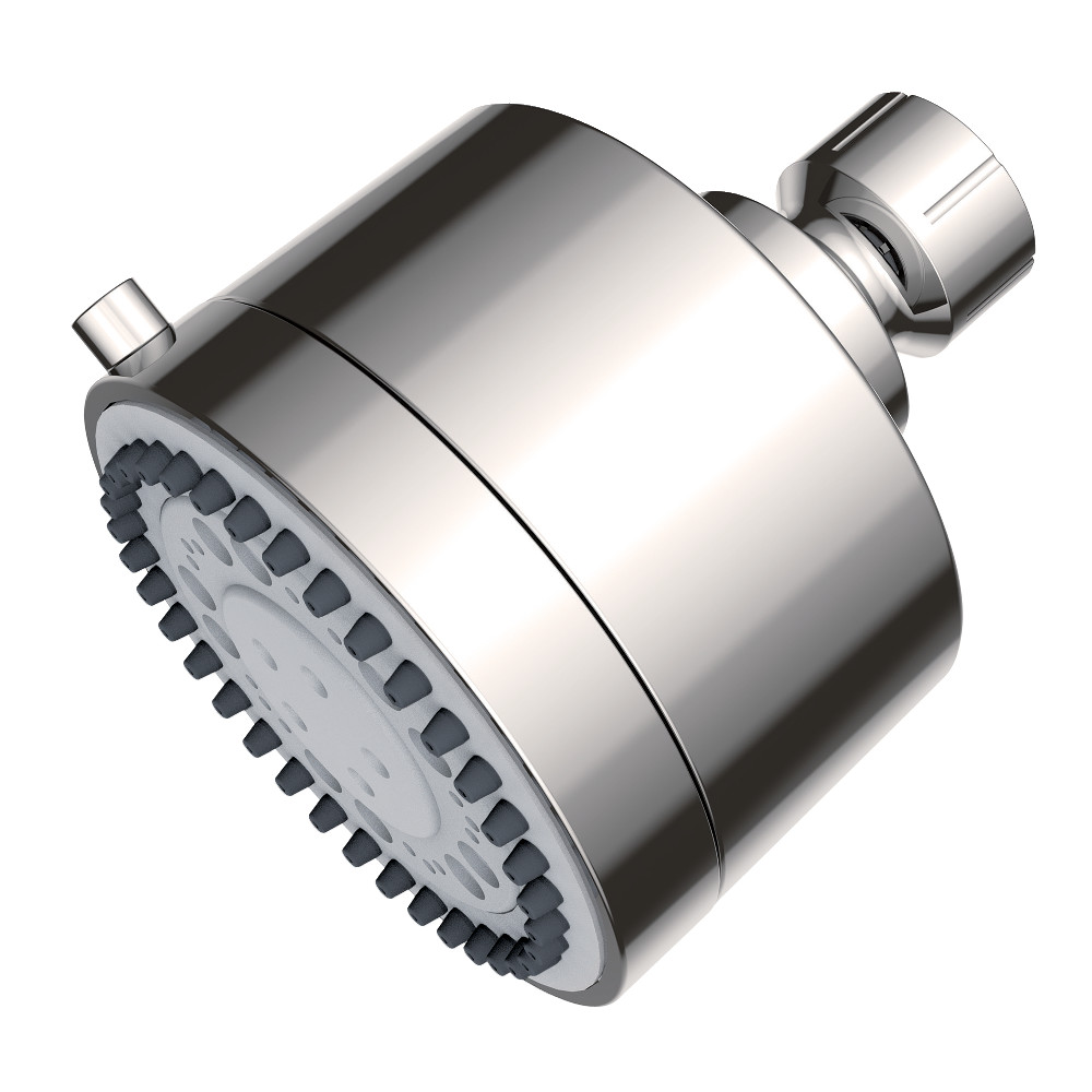 KX8756 Vil Bosch 3 in. Round 5-Function ABS Shower Head - Polished Nickel