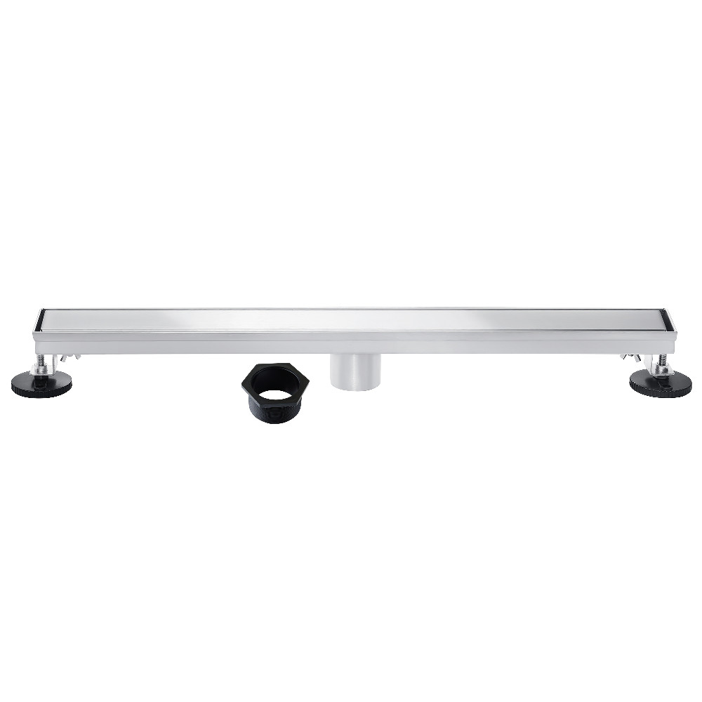 BSF4821 Watercourse 48 in. Stainless Steel Linear Shower Drain with Reversible Tile Insert & Flat Grate - Polished Chrome