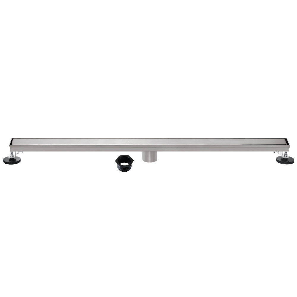 BSF6028 Watercourse 60 in. Stainless Steel Linear Shower Drain with Reversible Tile Insert & Flat Grate - Brushed Nickel