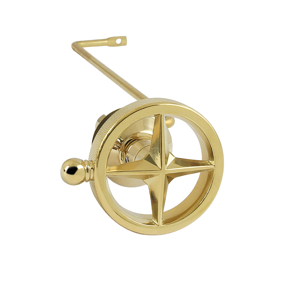 Levante Toilet Tank Lever - Polished Brass - Side Mount - Elegant Wheel Handle