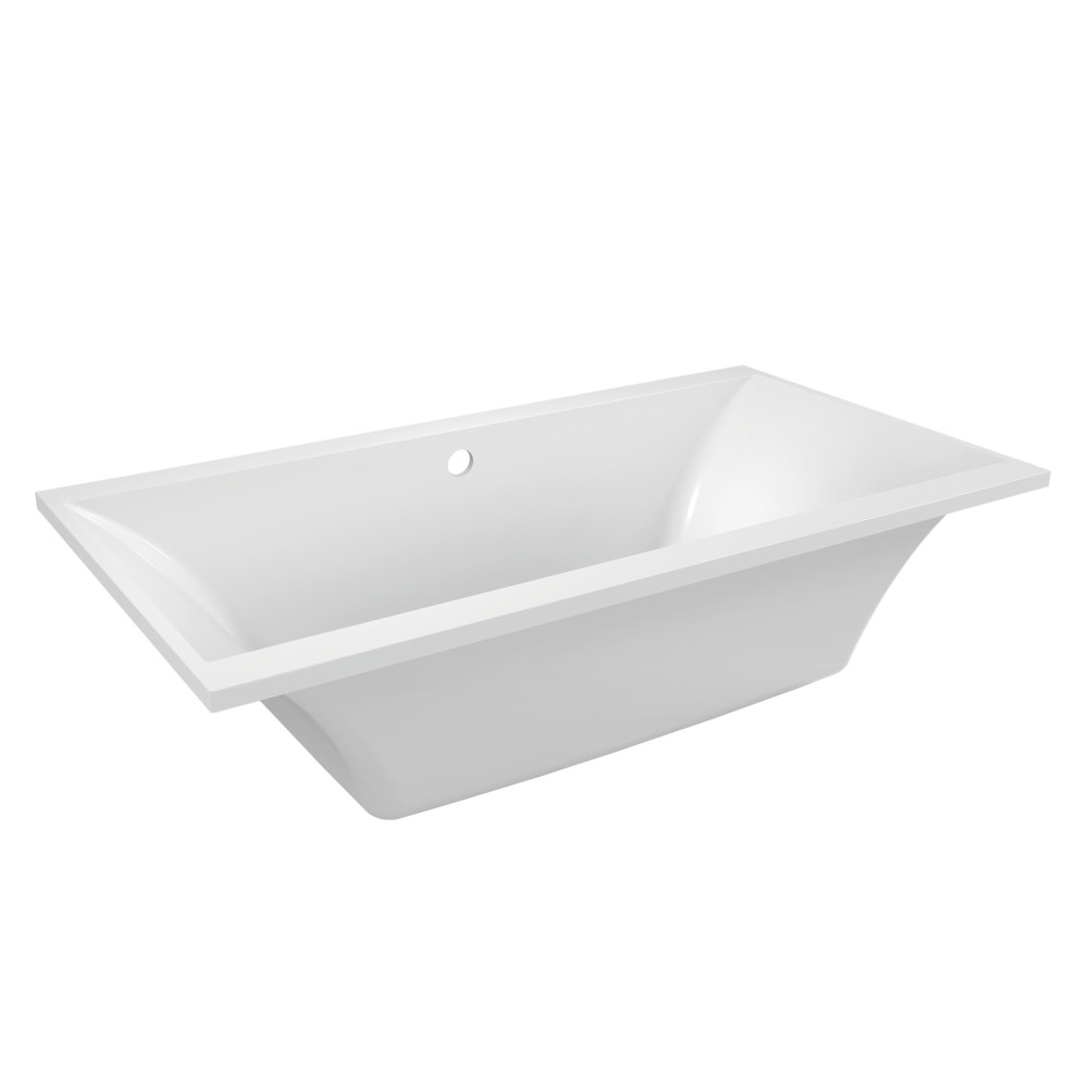 VTPN673619C Aqua Eden 67 in. Acrylic Rectangular Drop-In Tub with Reversible Drain - Glossy White