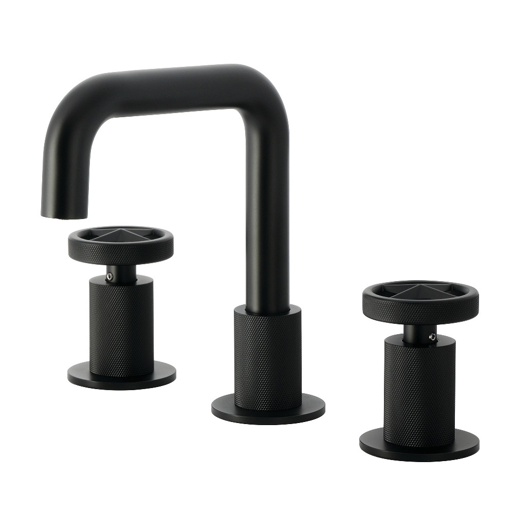 KS1410RNX Ostro Widespread Bathroom Faucet with Push Pop-Up Drain - Matte Black