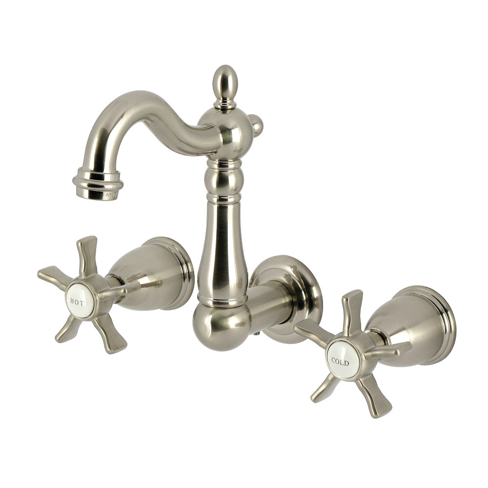 KS1228NX Hamilton Double-Handle Wall Mount Bathroom Faucet, Brushed Nickel