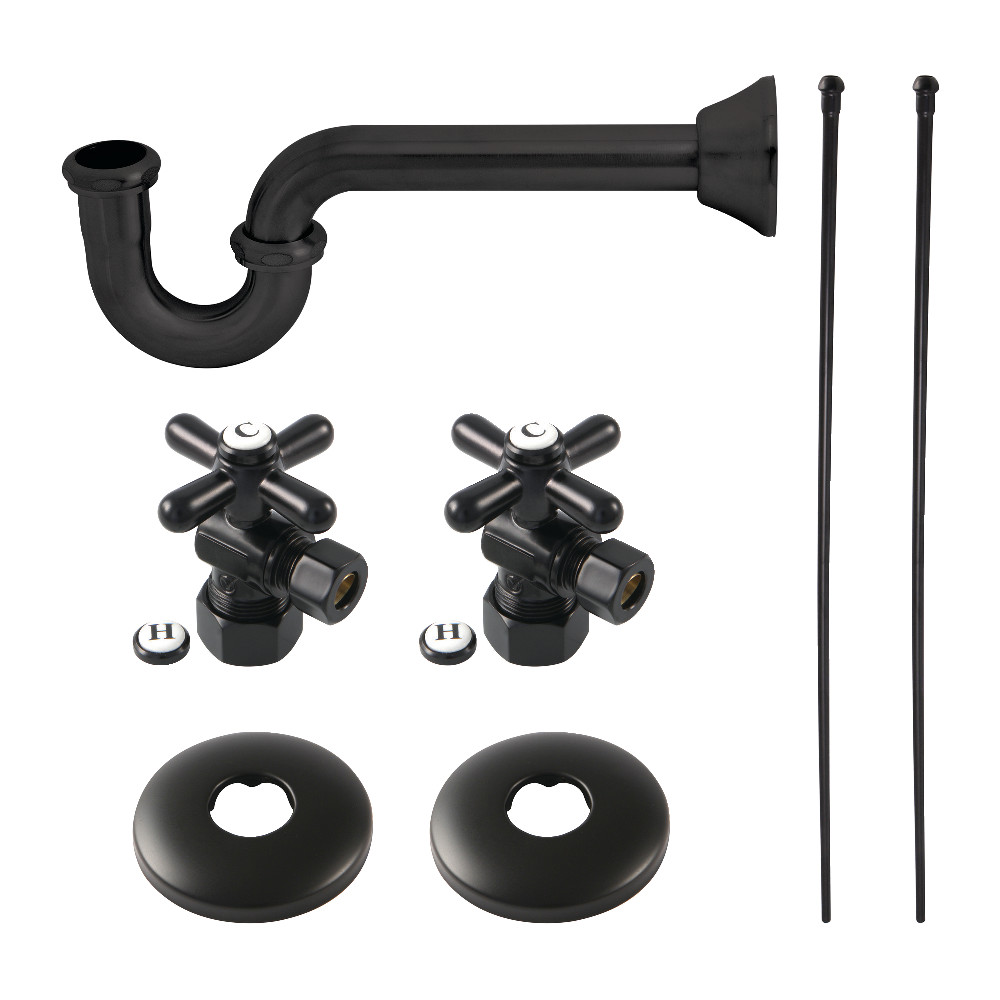 KPK300 Trimscape Traditional Plumbing Supply Kit Combo, Matte Black