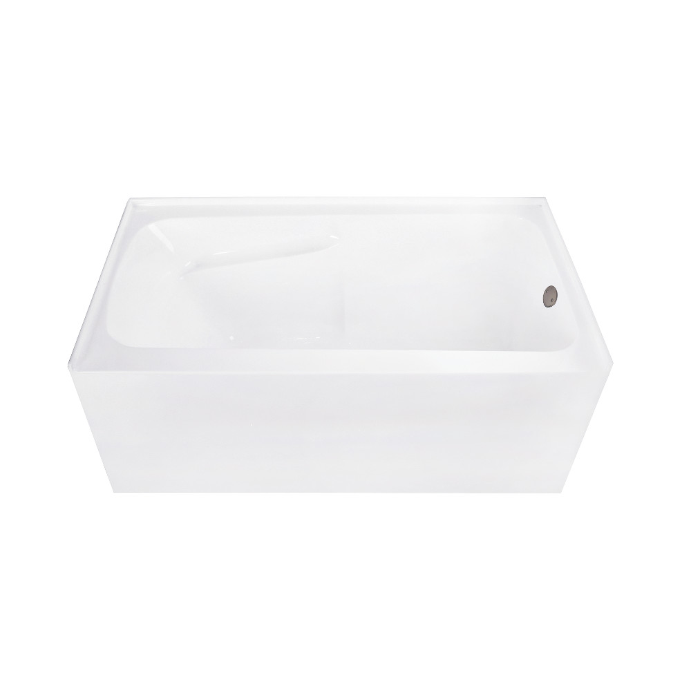 CVTAP543023R5 54 x 30 x 22.75 in. Acrylic Rectangular 3-Wall Alcove Tub Combo with Armrests & Waste & Drain - Glossy White & Oil Rubbed Bronze