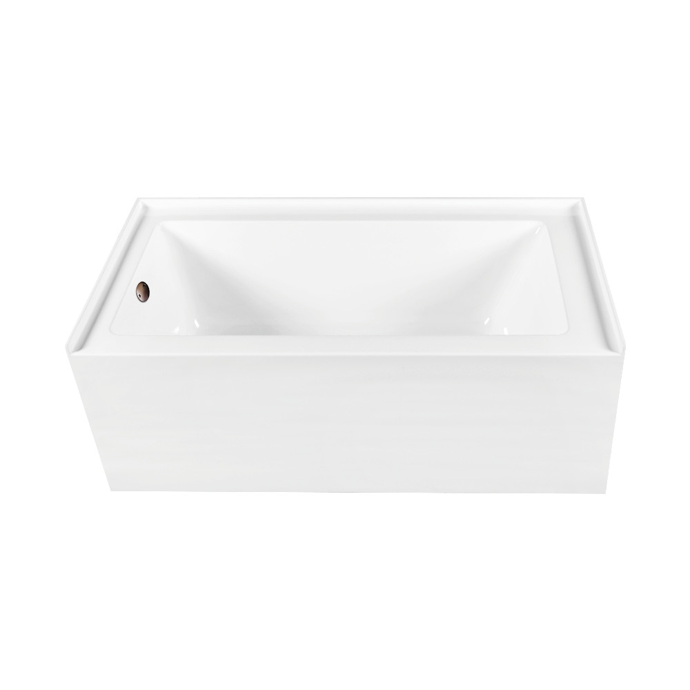 CVTDE603122L5 60 x 30.68 x 22.06 in. Acrylic Rectangular 3-Wall Alcove Tub Combo with Waste & Overflow Drain, Glossy White & Oil Rubbed Bronze