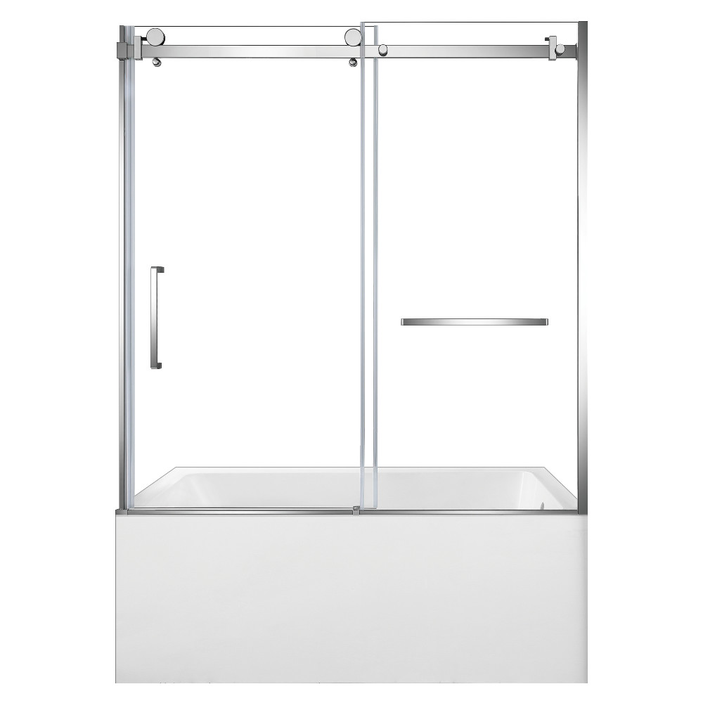 KVTDE603122R1 60 x 30.68 x 82.06 in. Acrylic Rectangular 3-Wall Alcove Tub Combo with Tub Door - White & Polished Chrome