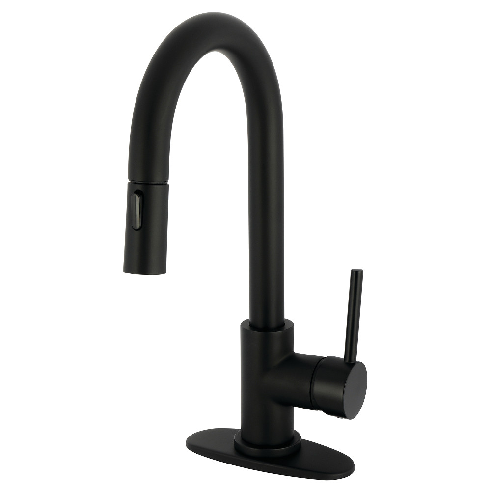 Picture of Kingston Brass LS2460DL Gourmetier Concord Single-Handle Pull Down Sprayer Bar Faucet - Matte Black