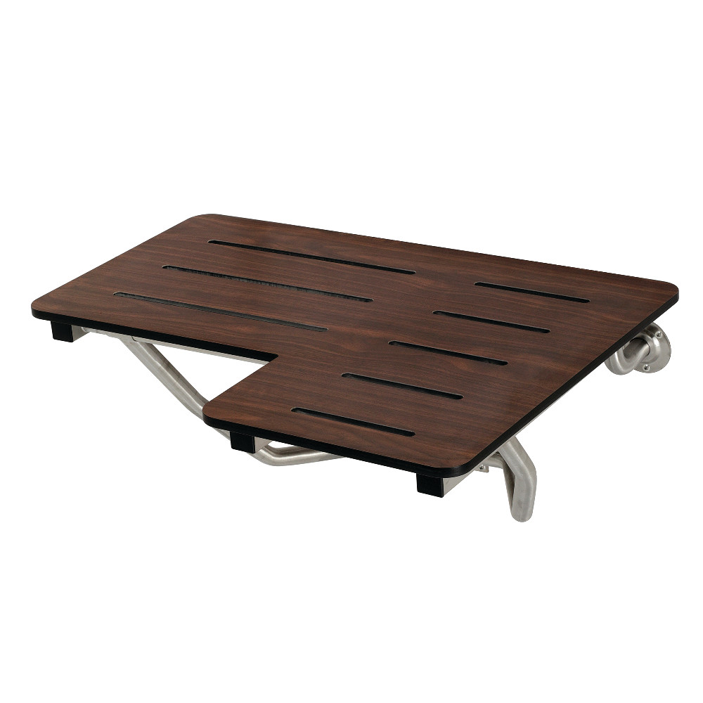 Adascape Wall Mount Fold Down Shower Seat - Dark Mahogany - 28 x 21 in. - ADA Compliant