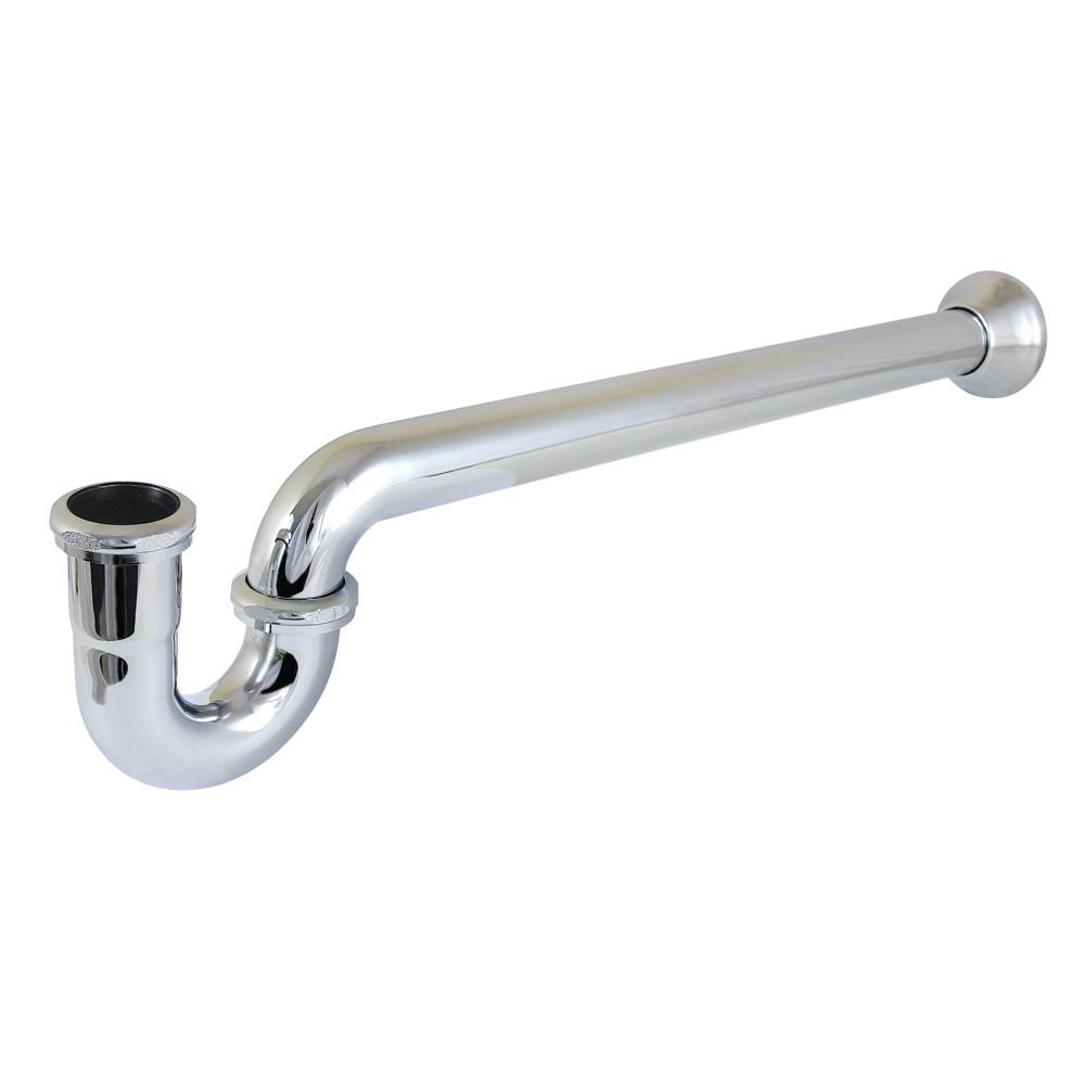 CC7241 1.25 or 1.5 x 1.5 in. P-Trap with Bell Flange, 24 in. Length, 18 Gauge - Polished Chrome