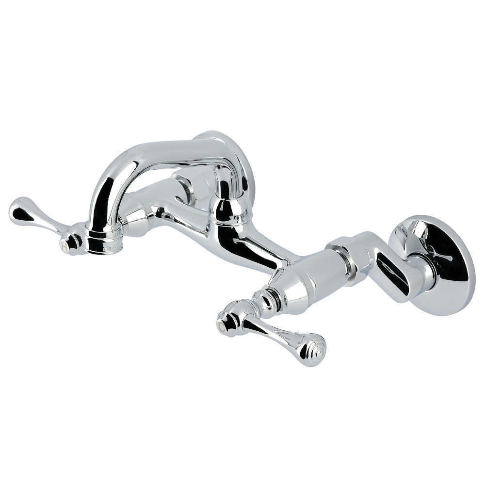 Picture of Kingston Brass KS312C Double-Handle Wall Mount Bar Faucet - Polished Chrome