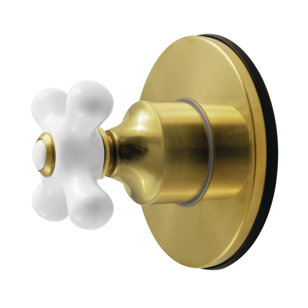 KS4037PX Restoration Single-Handle Six-Way Diverter Valve with Round Trim Kit, Brushed Brass