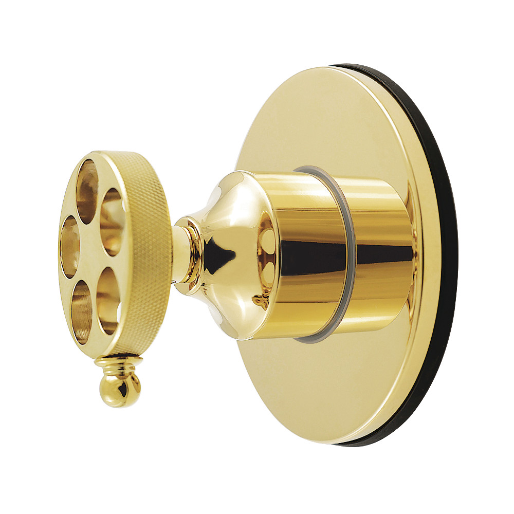 KS4032RKZ Wendell Single-Handle Six-Way Diverter Valve with Knurled Handle & Round Trim Kit - Polished Brass