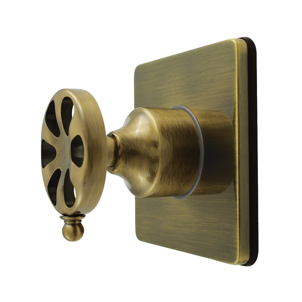 KS4043RX Belknap Single-Handle Six-Way Diverter Valve with Square Trim Kit - Antique Brass
