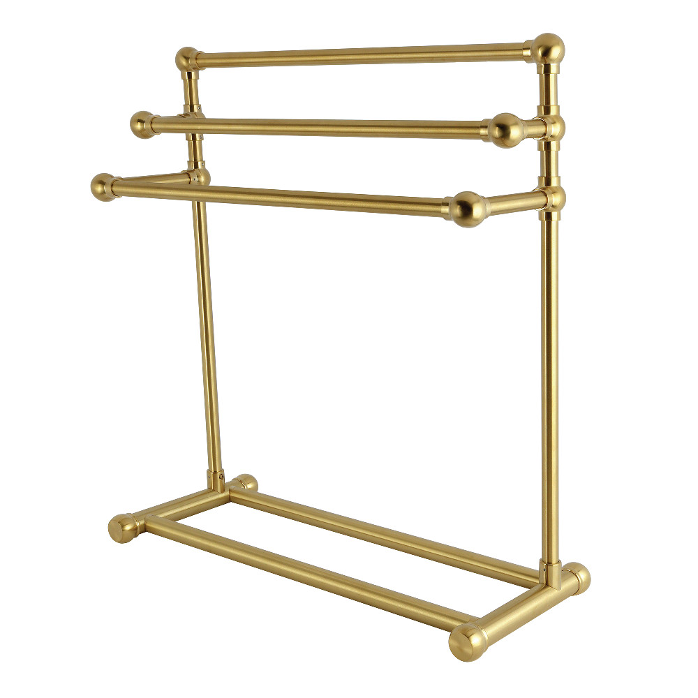 Maximilien 28in. Freestanding Towel Rack - Brushed Brass - 3-Tier - Durable Design