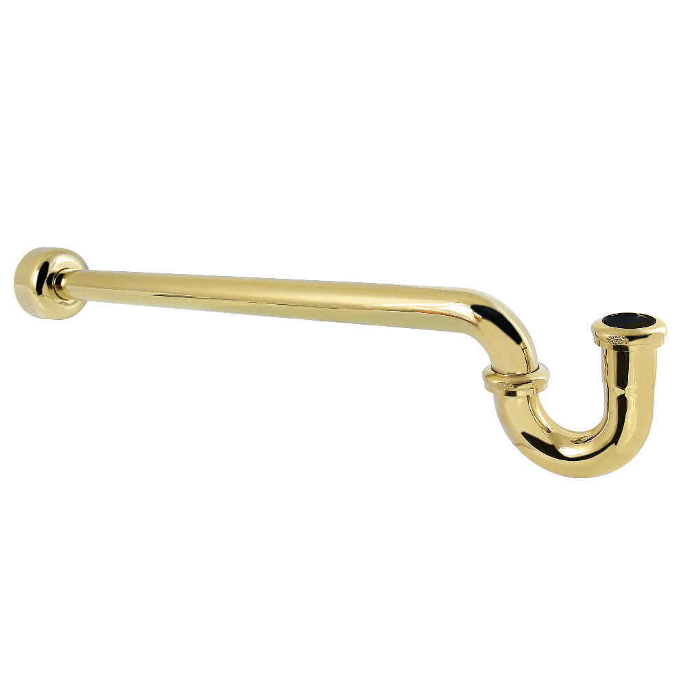 CC9242 1.25 or 1.5 x 1.5 in. P-Trap with Box Flange, 24 in. Length, 18 Gauge - Polished Brass