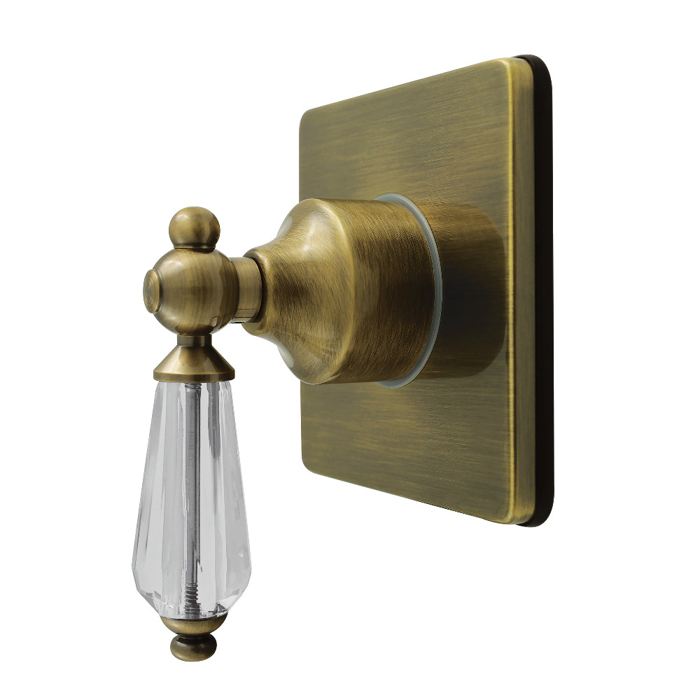 KS4043WLL Willshire Single-Handle Six-Way Diverter Valve with Square Trim Kit - Antique Brass