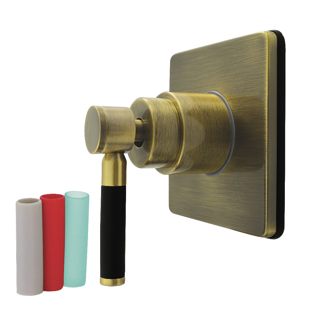 KS4043DKL Kaiser Single-Handle Six-Way Diverter Valve with Square Trim Kit - Antique Brass