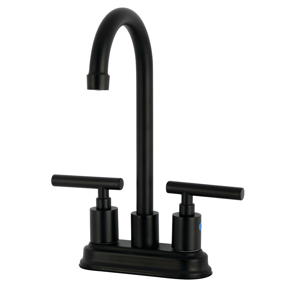 Picture of Kingston Brass KB8490CML Manhattan Double-Handle 4 in. Center Set Bar Faucet - Matte Black