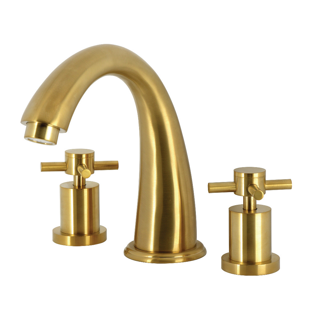 KS2367DX Concord Two-Handle Deck Mount Roman Tub Faucet, Brushed Brass