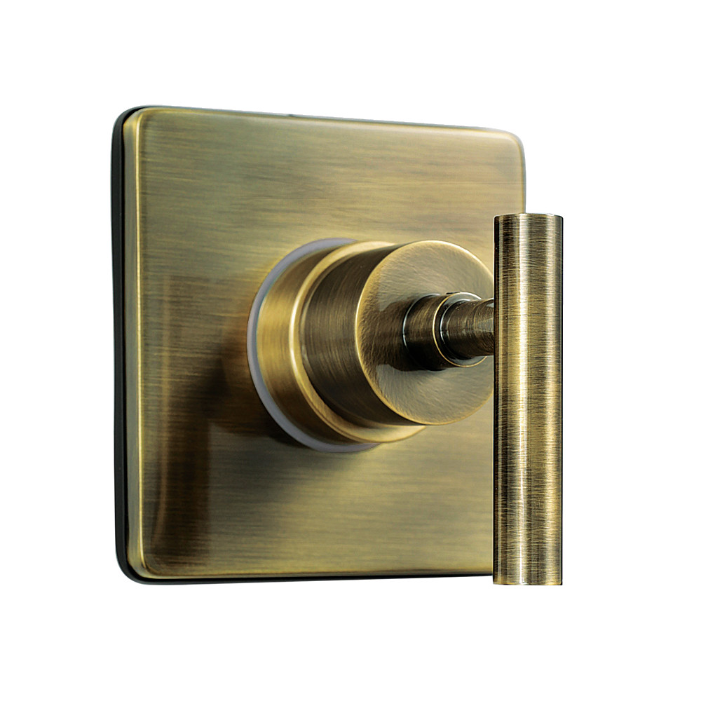 KS3043CML Manhattan Single-Handle Three-Way Diverter Valve with Square Trim Kit - Antique Brass