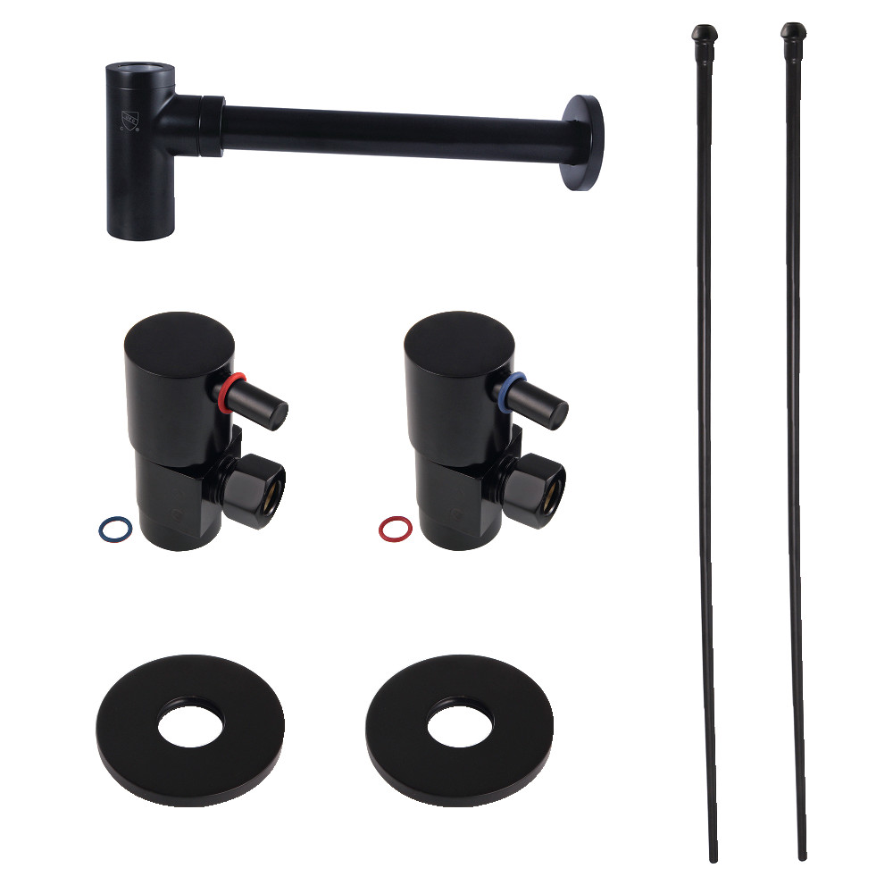 CD43300DLLKB30 2 x 4.81 x 30 in. Trimscape Modern Plumbing Sink Trim Kit with Bottle Trap, Matte Black