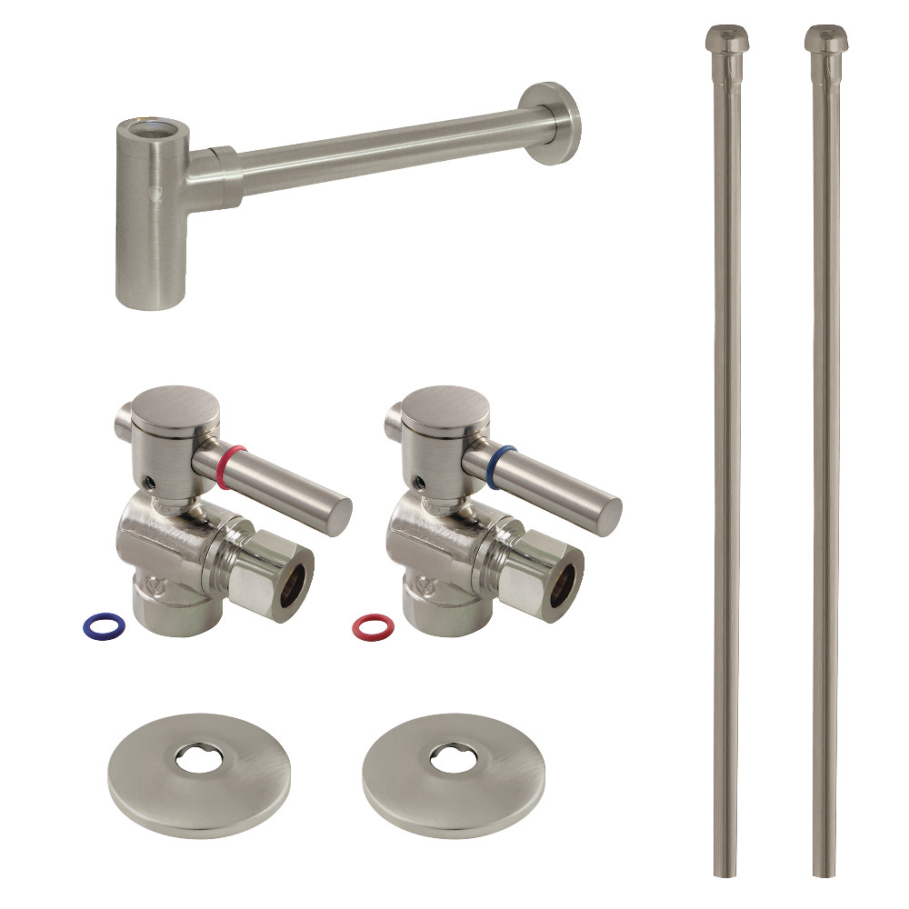 Modern Plumbing Sink Trim Kit - Brushed Nickel - 30 in. - 7-Piece Set