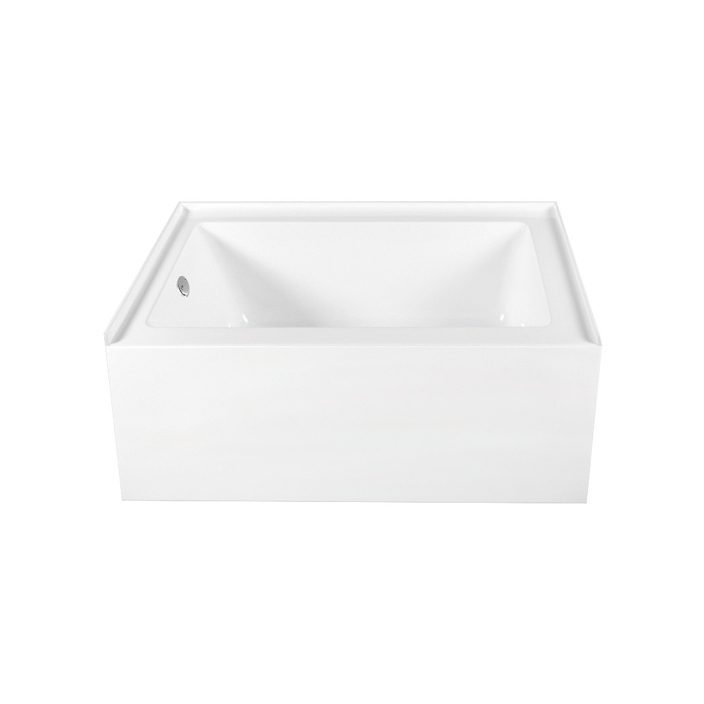 CVTAP603222L1 60 x 32 x 21.62 in. Acrylic Rectangular 3-Wall Alcove Tub Combo with Waste & Overflow Drain, Glossy White & Polished Chrome