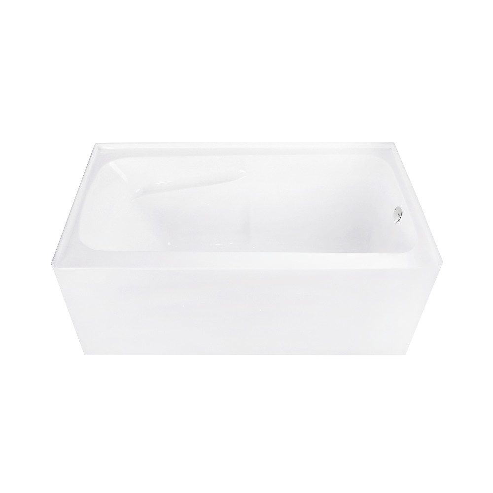 Acrylic 54in. Rectangular Alcove Tub - Glossy White - Ergonomic Design