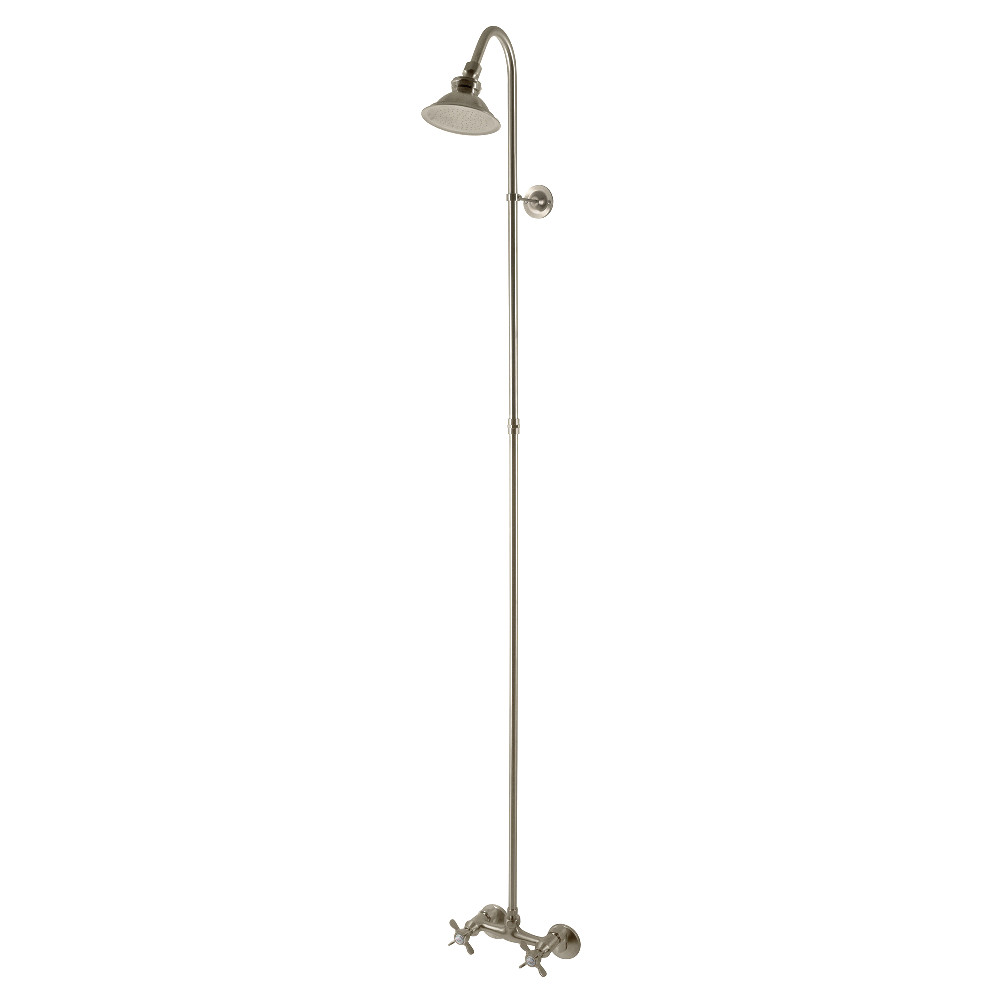 Essex Wall Mount Shower Combo - Brushed Nickel - Durable Brass Construction