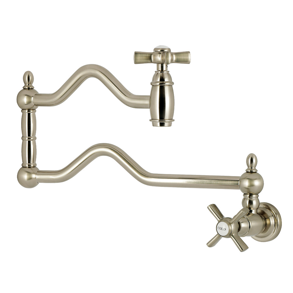 Picture of Kingston Brass KS2108ZX Millennium Wall Mount Pot Filler Faucet, Brushed Nickel