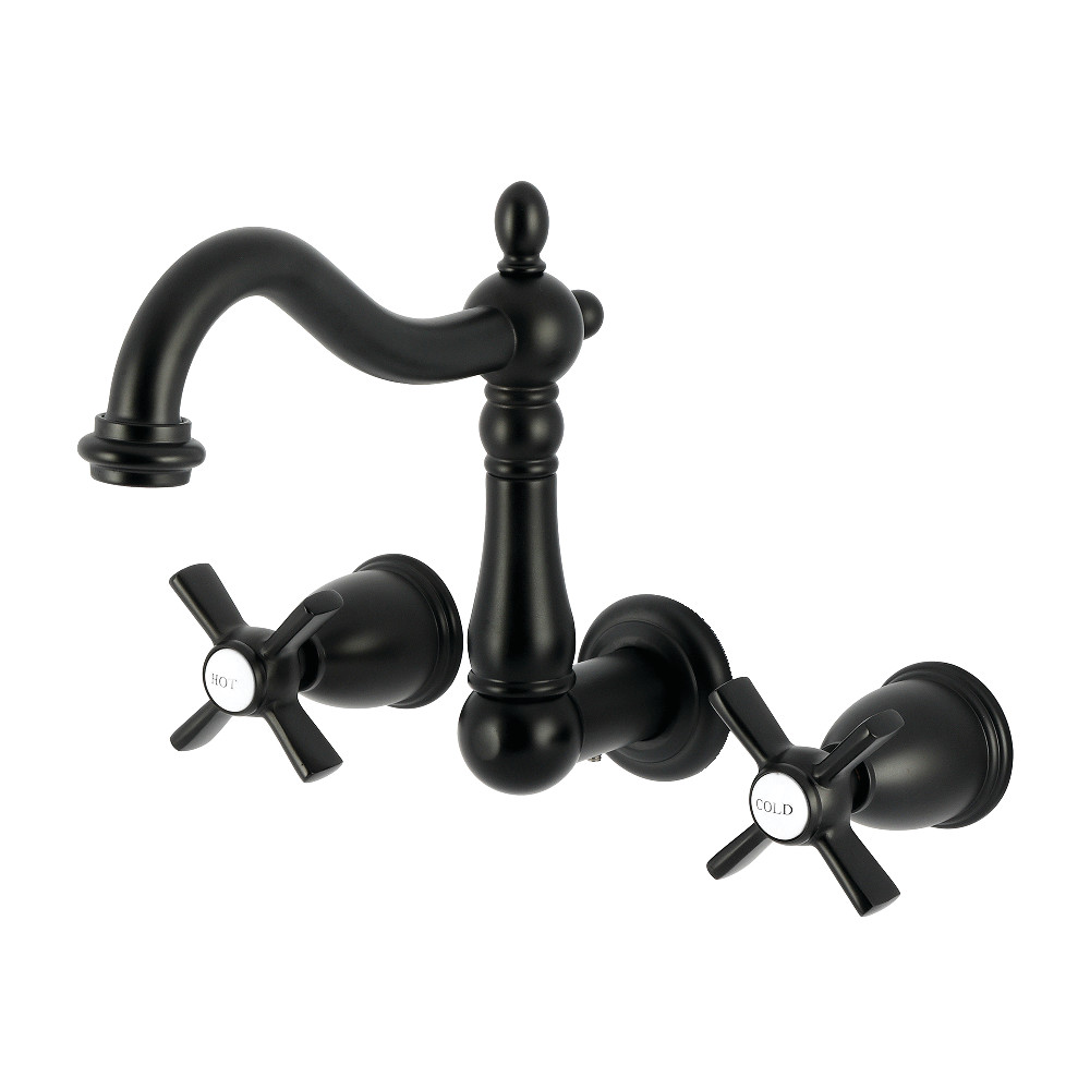 KS1250ZX Millennium Double-Handle Wall Mount Bathroom Faucet, Matte Black