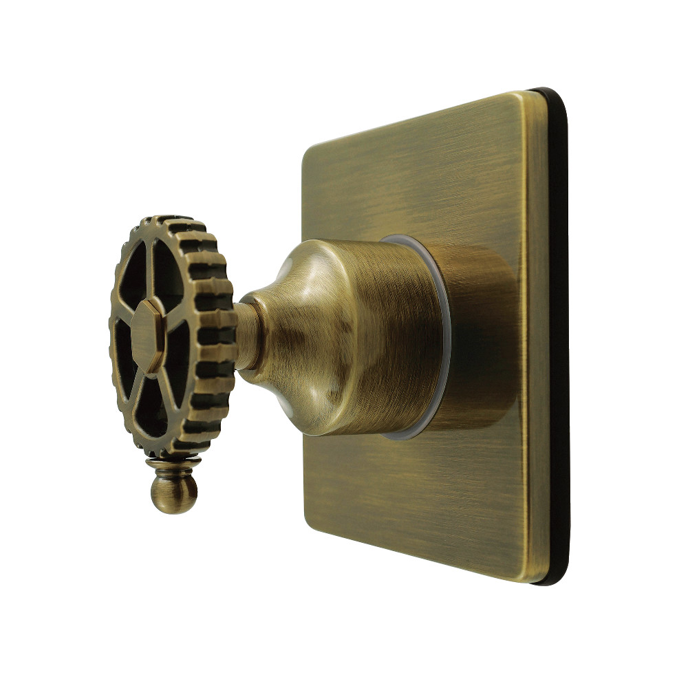 KS4043CG Fuller Single-Handle Six-Way Diverter Valve with Square Trim Kit - Antique Brass
